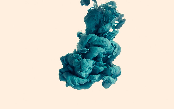 blue smok illustration, Alberto Seveso, paint in water, studio shot