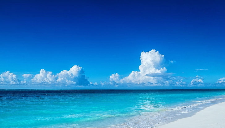 white sand seashore, nature, photography, landscape, summer, Caribbean, HD wallpaper