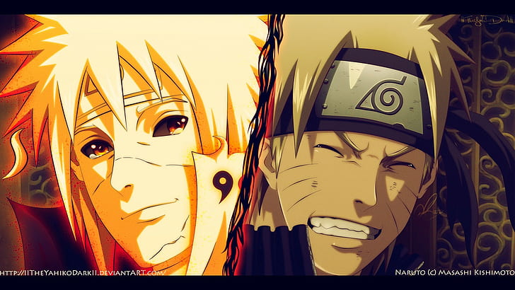 Minato and Naruto illustration, Naruto Shippuuden, anime, Namikaze Minato, HD wallpaper