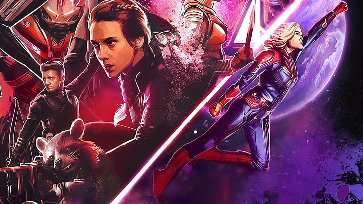 The Avengers, Avengers Endgame, Black Widow, Captain Marvel, HD wallpaper