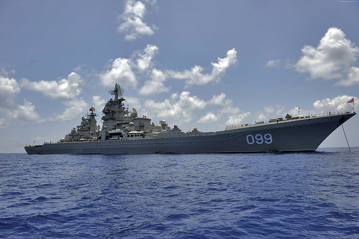 Russian Navy, battlecruiser, heavy missile cruiser, 099, Pyotr Velikiy, HD wallpaper