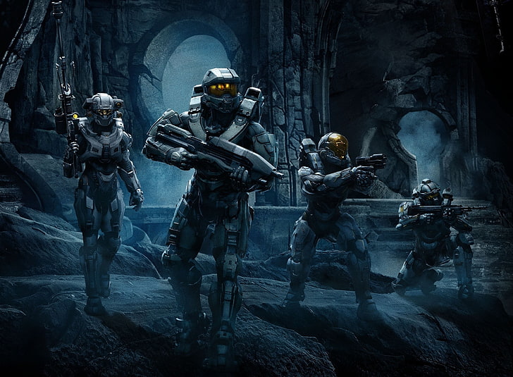 game video clip digital wallpaper, Halo 5, shooter, video games