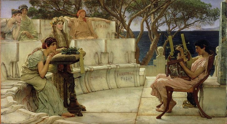classic art, Lawrence Alma-Tadema, poetry, ancient greece, representation, HD wallpaper