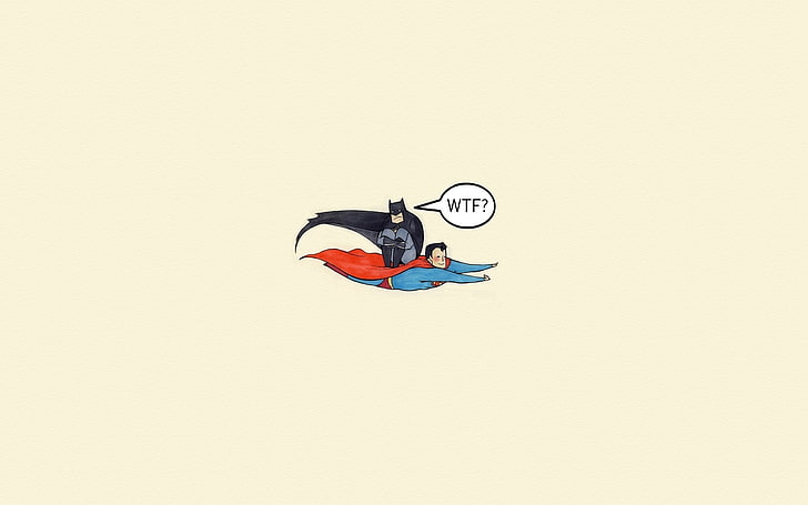 Batman and Superman illustration, minimalism, artwork, simple background, HD wallpaper