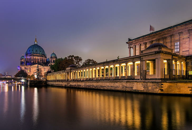 *** Germany-berlin ***, night, architecture, light, city, nature and landscapes, HD wallpaper