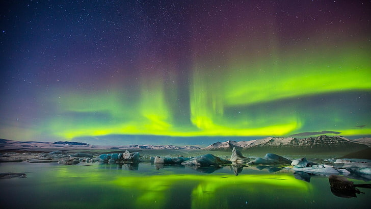Aurora Borealis, Earth, Night, Snow, nature, landscape, sky, cloud - Sky, HD wallpaper