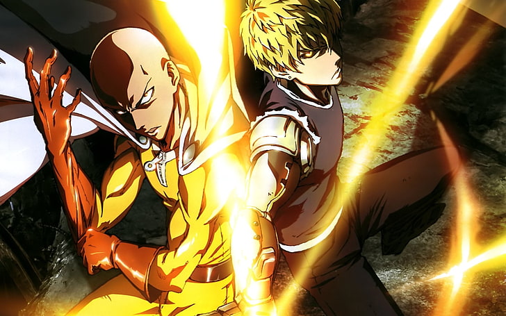 Saitama and Genos illustration, Anime, One-Punch Man, Genos (One-Punch Man), HD wallpaper