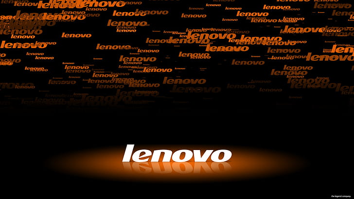 backlight, logo, black, orange, Lenovo HD wallpaper