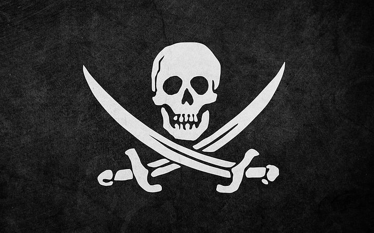 pirate logo, flag, pirates, grunge, skull, representation, art and craft, HD wallpaper