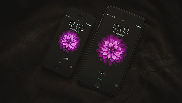 space gray iPhone 6 and space gray iPhone 5s, apple, display, HD wallpaper