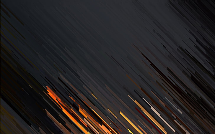 vector, orange, abstract, lines, backgrounds, pattern, black Color, HD wallpaper