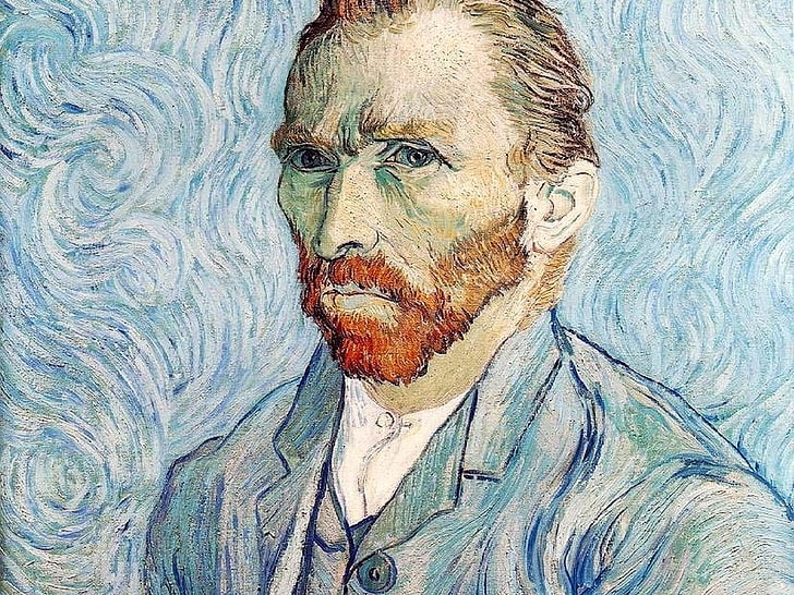 Vincent Van Gogh painting, Men, close-up, representation, art and craft, HD wallpaper