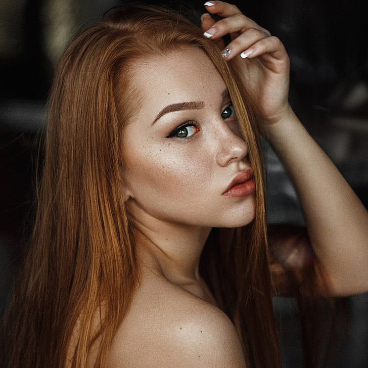 Anastasia Lis, women, model, portrait, face, young adult, beauty