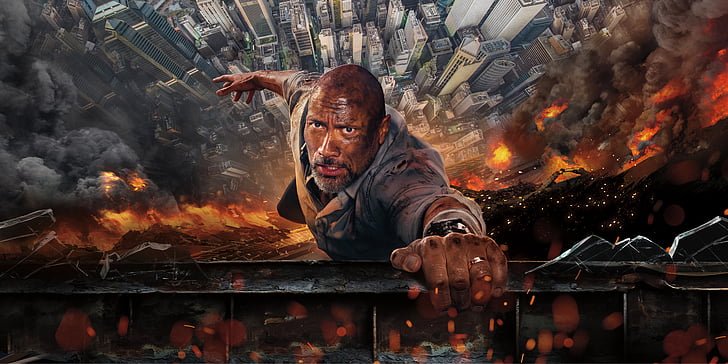 Dwayne Johnson Rampage movie scene, Skyscraper, Action, Adventure, HD wallpaper
