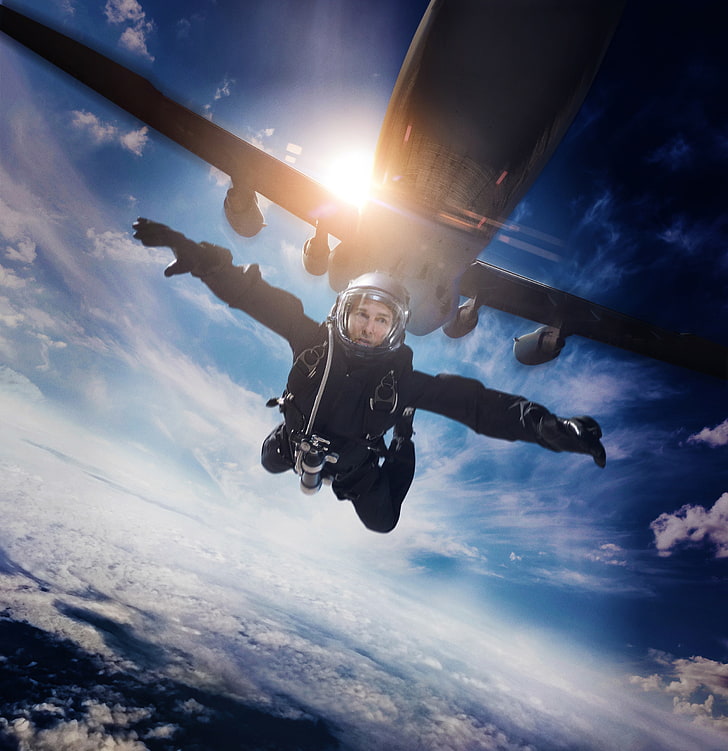 Tom Cruise, 2018, Mission: Impossible - Fallout, sky, mid-air