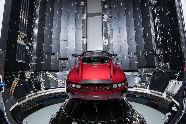 Tesla Motors, Tesla Roadster, Falcon Heavy, Red Car