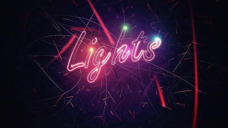 neon, lights, digital art, typography, communication, night