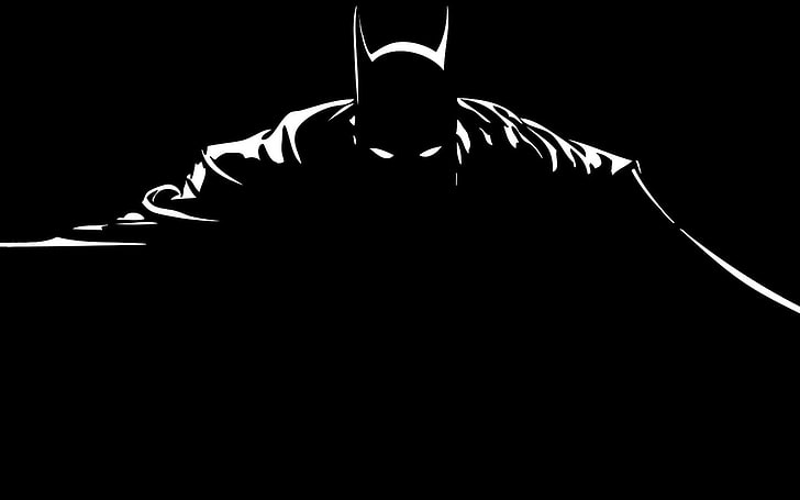Batman wallpaper, DC Comics, black Color, black And White, illustration