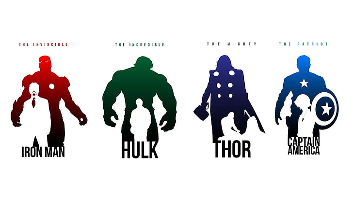 Iron Man, Hulk, Thor, and Captain America, comics, men, people