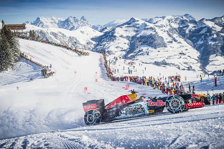 Formula 1, Kitzbühel, Max Verstappen, mountain, Racing, Red Bull, HD wallpaper