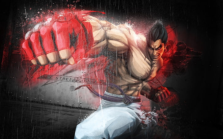 untitled, Street Fighter, Kazuya Mishima, Tekken, red, one person