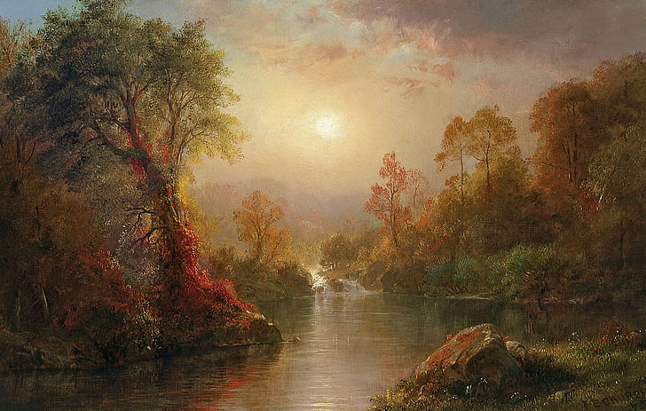landscape, nature, picture, Autumn, Frederic Edwin Church, HD wallpaper