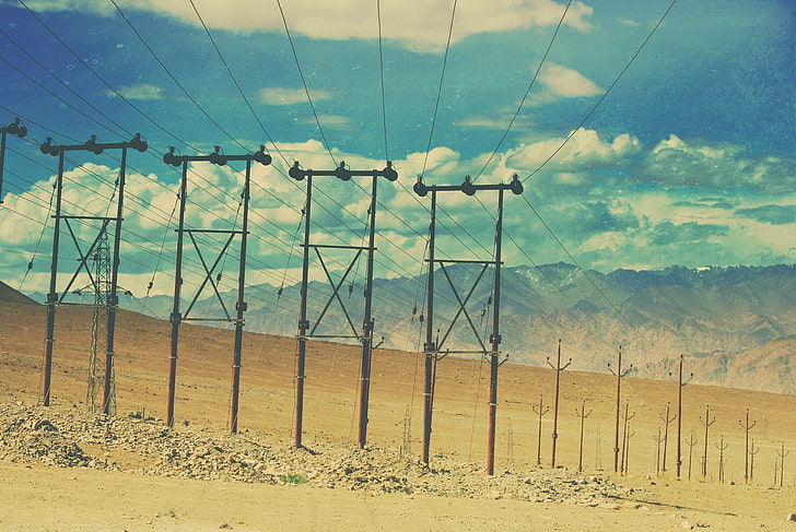 black metal 3-tier rack, desert, landscape, sky, nature, day, HD wallpaper