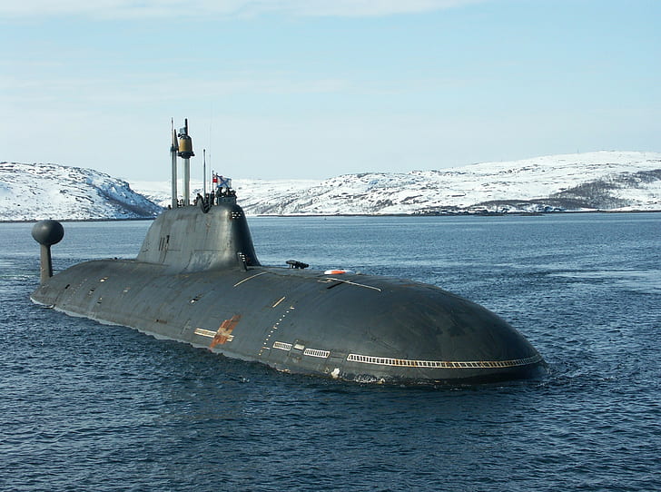submarine, Akula, v-class nuclear submarine, military, vehicle