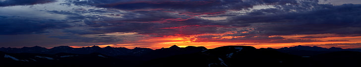 silhouette photo of mountain, mountains, dusk, nature, sky, cloud - sky, HD wallpaper
