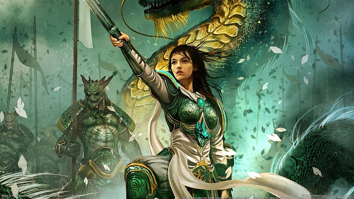 sword, knight, dragon, fantasy art, Heroes of Might and Magic VI, HD wallpaper