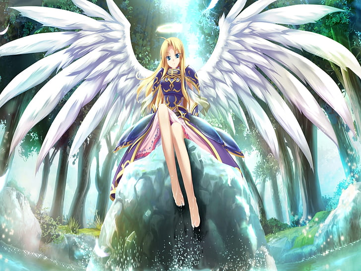 Hd Wallpaper Alone Angel Angel Knight Anime Other Hd Art Beauty