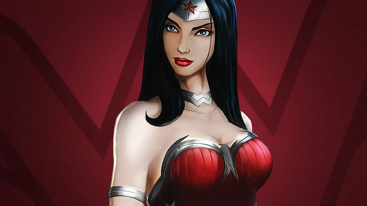 Wonder Woman DC Brunette HD, cartoon/comic