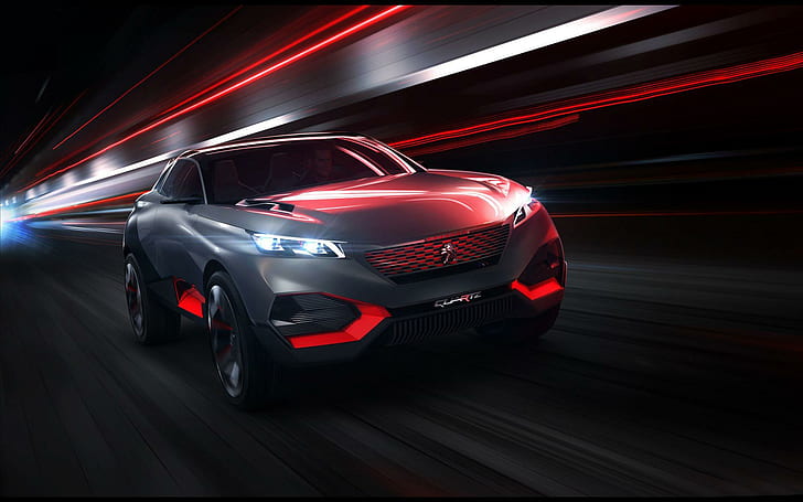 2014 Peugeot Quartz Concept, gray concept crossover suv, cars, HD wallpaper