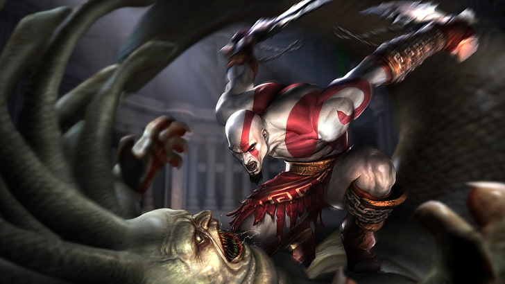 medusa god of war kratos 1920x1080  Video Games God of War HD Art