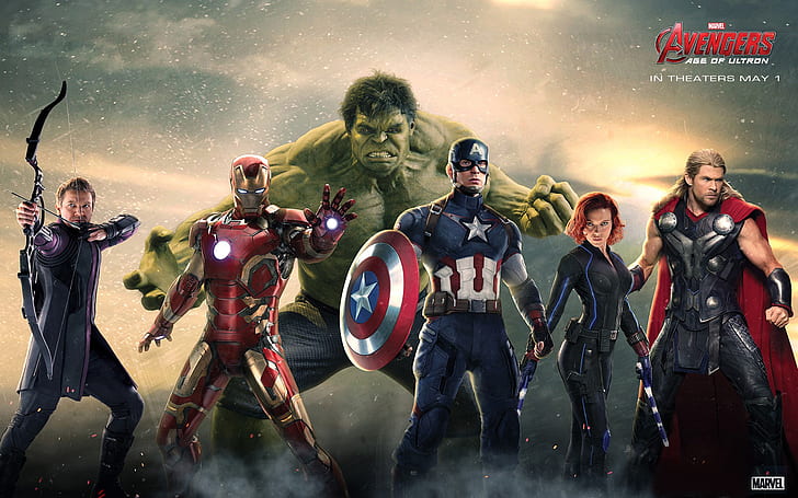 HD wallpaper: Avengers Age Of Ultron Black Widow Hawkeye Iron Maan Captain  America Thor Hulk Wallpaper Hd For Desktop Full Screen 1920×1200 | Wallpaper  Flare