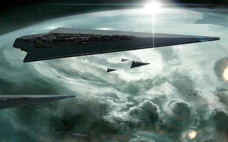science fiction, Star Wars, space, Star Destroyer, HD wallpaper