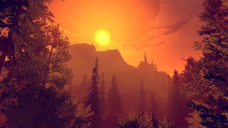 DOTA digital wallpaper, Firewatch, in-game, sunlight, forest