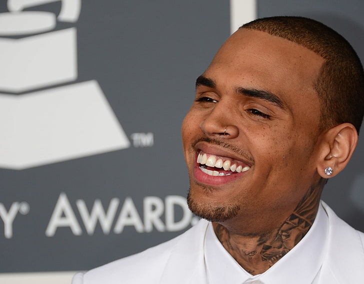 chris brown picture images, headshot, smiling, one person, portrait, HD wallpaper