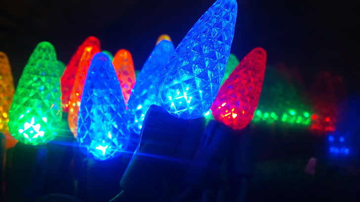 LEDs, Christmas, night, illuminated, no people, multi colored, HD wallpaper