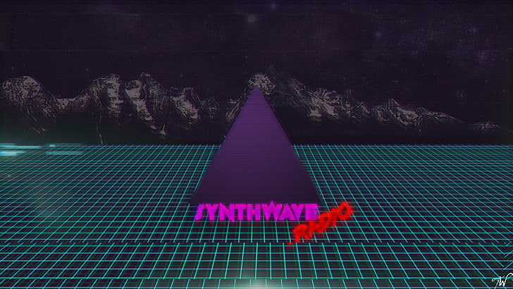 synthwave, New Retro Wave, 1980s, Retro style, pink color, nature