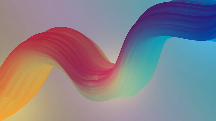 yellow, red, green, and purple smoke wallpaper, abstract, wavy lines, HD wallpaper