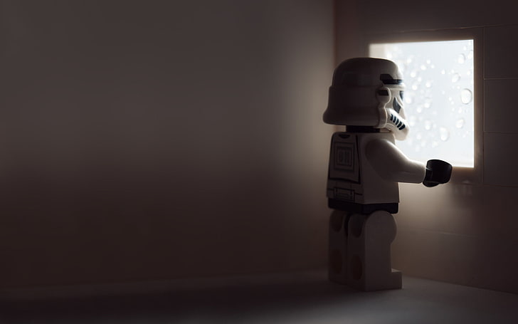Lego Star Wars Stormtrooper digital wallpaper, autumn, box, attack, HD wallpaper