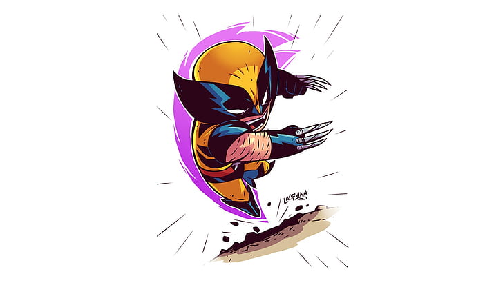 Wolverine, artwork, white background, simple background, Marvel Comics, HD wallpaper