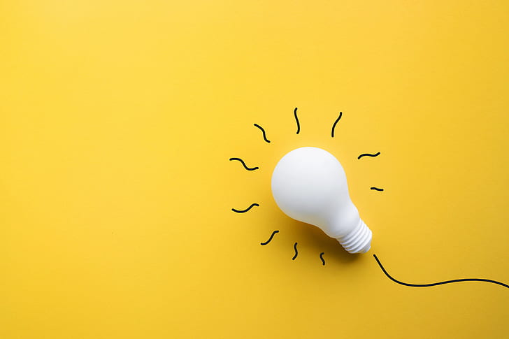 HD wallpaper: yellow, lightbulb, yellow background, simple background,  technology | Wallpaper Flare