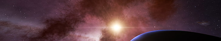 purple and black galaxy wallpaper, Space Engine, planet, nebula