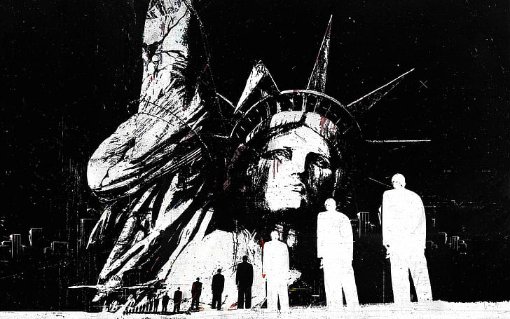 BW Statue of Liberty HD, digital/artwork, HD wallpaper