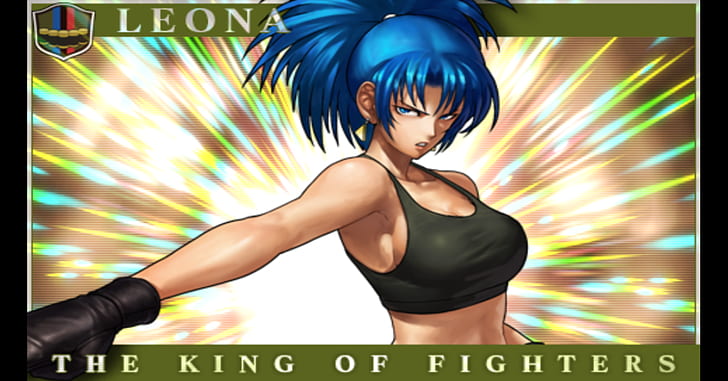 King of Fighters, SNK, Leona Heidern, blue hair, blue eyes