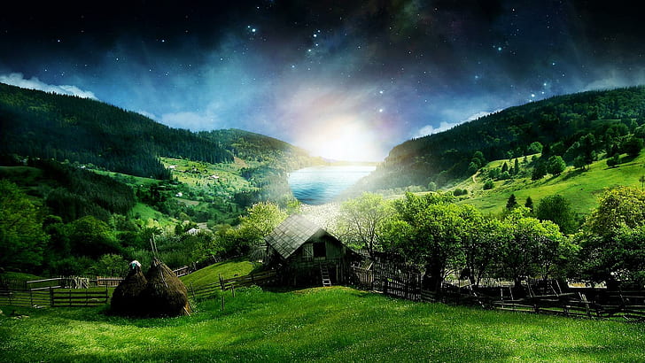 Surreal Countryside, earth, nature and landscapes, HD wallpaper