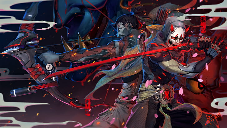 Swordsman animated illustration, PC gaming, computer, Blizzard  Entertainment, Overwatch HD wallpaper