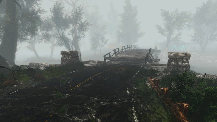 Fallout 4, Bethesda Softworks, Game Mod, mist, tree, nature